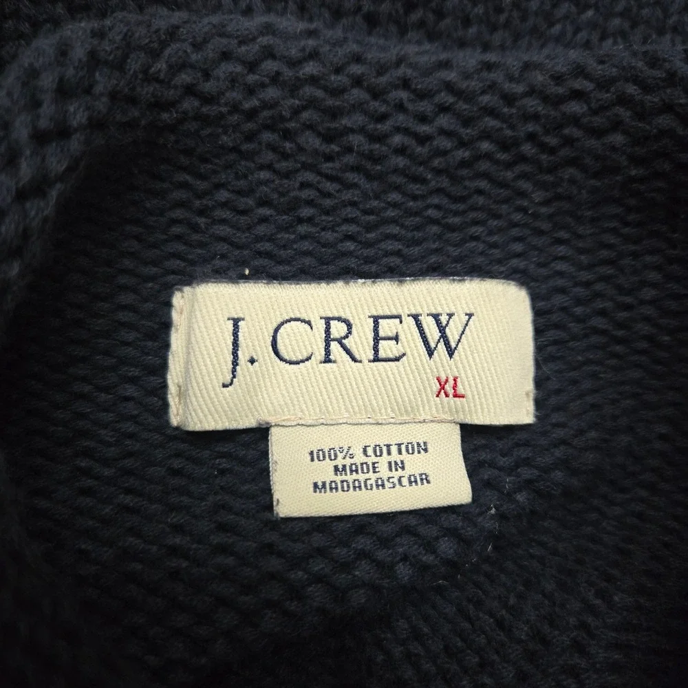 J.Crew Roll Neck Sweater Mens XL Blue Cotton Preppy Heritage Nautical Old Money